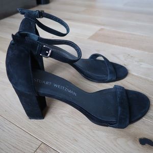 Stuart Weitzman black strappy heels. Size 8